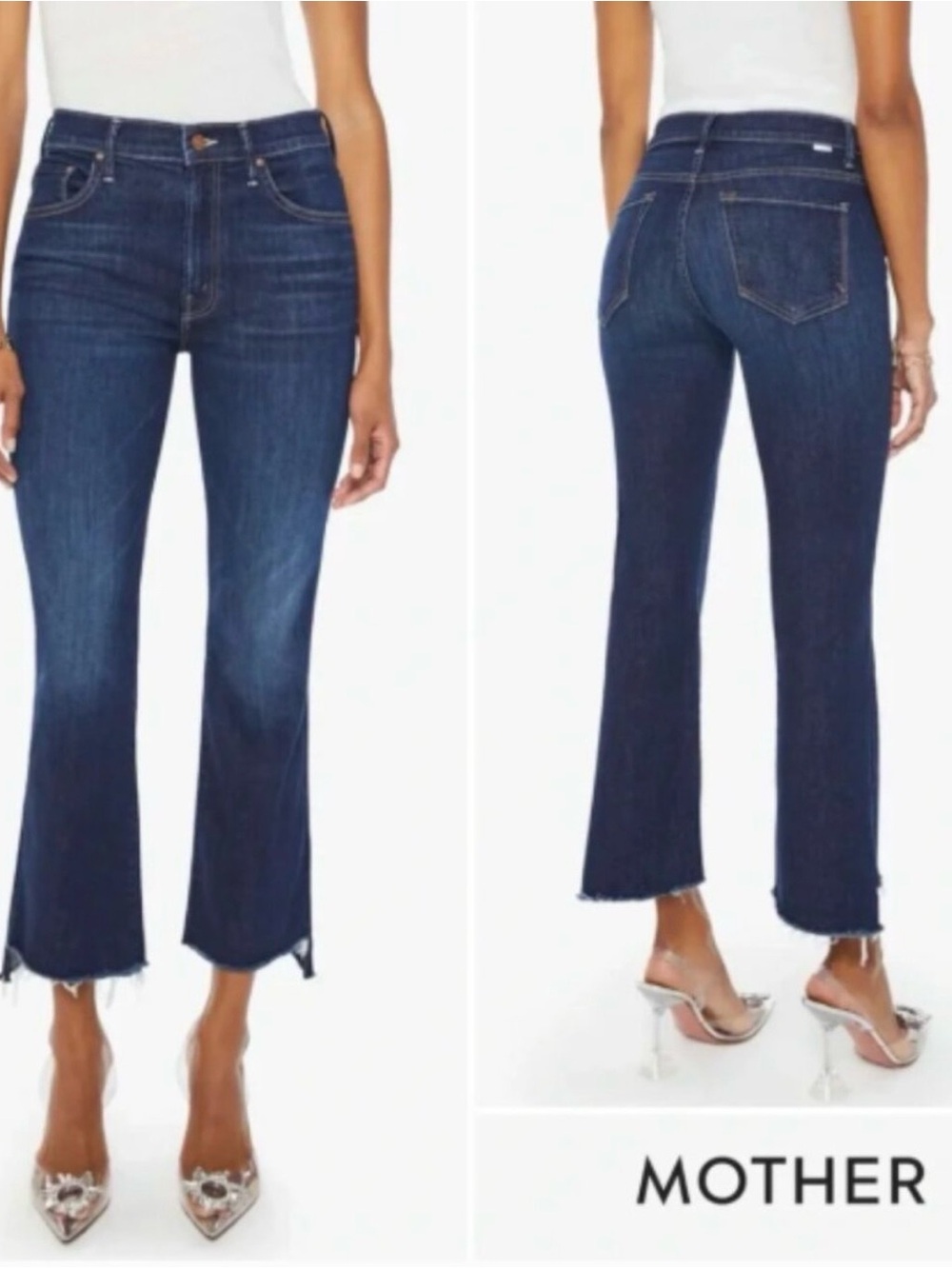 Mother Insider Crop Step Fray High Rise Jeans - 24